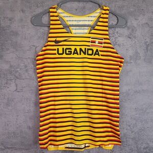 NIKE Pro Elite 2022 Uganda Running Singlet‎ Tank Womens SMALL Yellow Red Black
